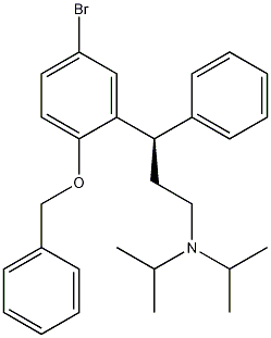 (R)-3-(2-(苄氧基)-5-溴苯基)-N,N-二异丙基-3-苯基丙-1-胺 结构式