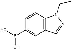 B-(1-乙基-1H-吲唑-5-基)硼酸 结构式