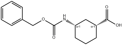 (±)-顺-3-(苄氧羰氨基)环己甲酸 结构式
