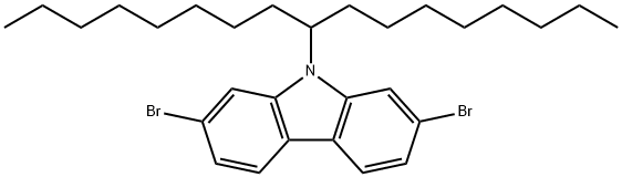 2,7-二溴-9-(1-辛基壬基)-9H-咔唑 结构式