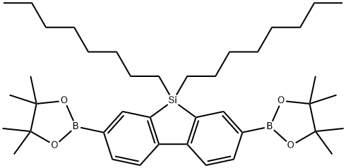 9,9-二辛基-9H-9-硅杂芴-2,7-双(硼酸频哪醇酯) 结构式