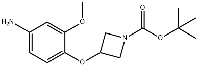 3-(4-氨基-2-甲氧基苯氧基)氮杂环丁烷-1-羧酸叔丁酯 结构式