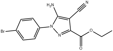 ETHYL 5-AMINO-1-(4-BROMOPHENYL)-4-CYANOPYRAZOLE-3-CARBOXYLATE 结构式