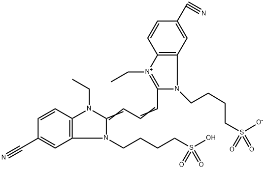 5-Cyano-2-[3-[5-cyano-1-ethyl-1,3-dihydro-3-(4-sulfobutyl)-2H-benzimidazol-2-ylidene]-1-propen-1-yl]-1-ethyl-3-(4-sulfobutyl)-1H-benzimidazolium inner salt