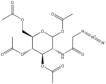 2-[(叠氮乙酰基)氨基]-2-脱氧-D-吡喃葡萄糖 1,3,4,6-四乙酸酯 结构式