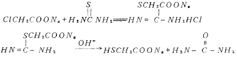 硫脲法生成硫代乙醇酸的反应方程式