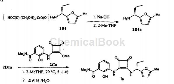 3-[[3-[(二甲基氨基)羰基]-2-羟基苯基]氨基]-4-[[(R)-1-(5-甲基呋喃-2-基)丙基]氨基]-3-环丁烯-1,2-二酮的制备方法