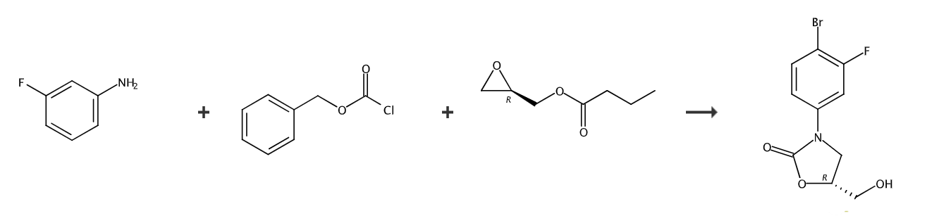 (5R)-3-(4-溴-3-氟苯基)-5-羟甲基恶唑烷-2-酮的制备