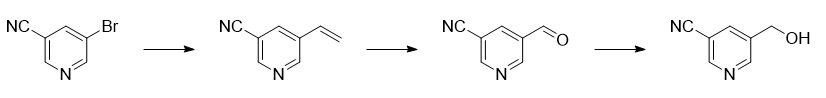  (5-氰基吡啶-3-基)-甲醇的合成路线