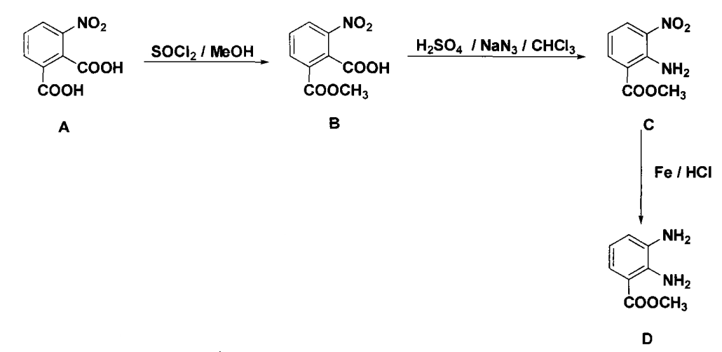 2,3-二氨基苯甲酸甲酯的合成路线