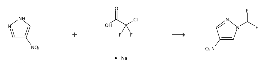  1-二氟甲基-4-硝基吡唑的合成路线