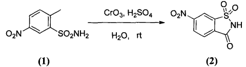  6-硝基-1,2-苯并异噻唑啉-3-酮 1,1-二氧化物的合成路线