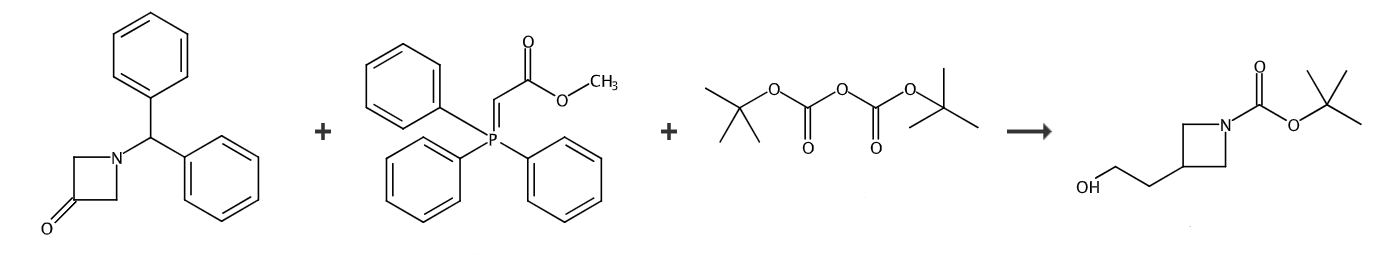 3-(2-羟基乙基)氮杂丁烷-1-羧酸叔丁酯的合成路线