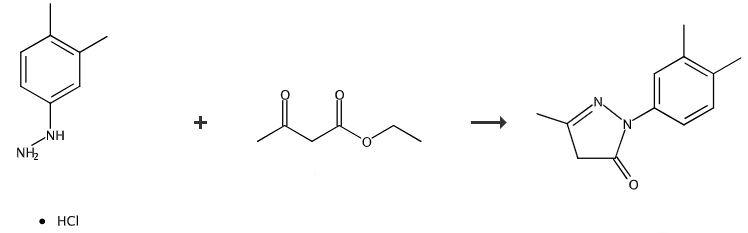 3-甲基-1-(3,4-二甲基苯基)-2-吡唑啉-5-酮的制备和应用