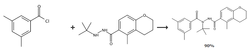 2'-叔丁基-5-甲基-2'-(3，5-二甲基苯甲酰基)色满-6-甲酰肼的制备