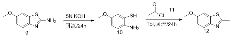 6-甲氧基-2-甲基苯并噻唑的制备和应用
