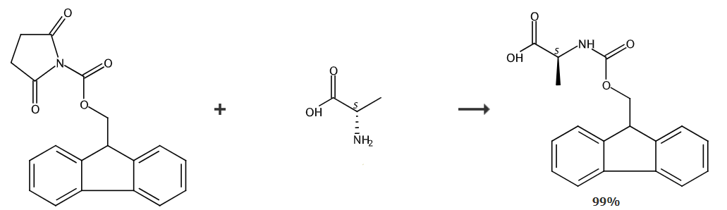 N-芴甲氧羰基-L-丙氨酸的合成路线