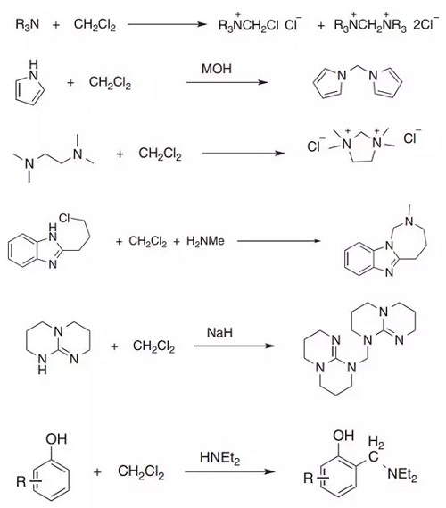 氮亲核试剂与二氯甲烷的反应