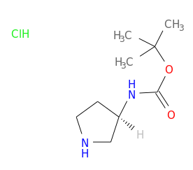 3-(叔丁氧基酰氨基)吡咯烷-结构式
