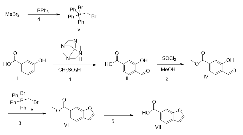 苯并呋喃-6-羧酸的制备