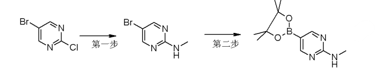 2-(甲基)氨基-5-硼酸酯的合成路线