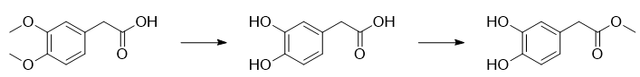 3,4-二羟基苯乙酸甲酯的合成路线