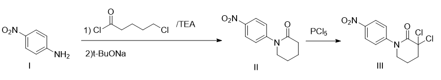 3，3-二氯-1-(4-硝基苯基)-2-哌啶酮的制备