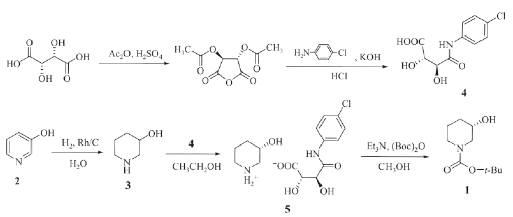 (S)-1-叔丁氧羰基-3-羟基哌啶的制备