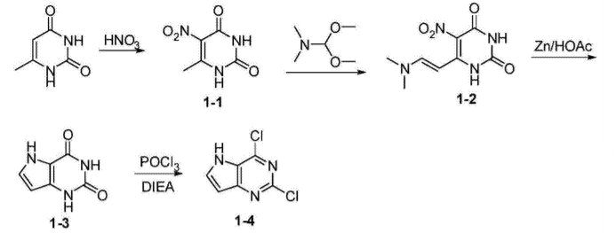 2,4-二氯吡咯[3,2-D]嘧啶的制备和应用