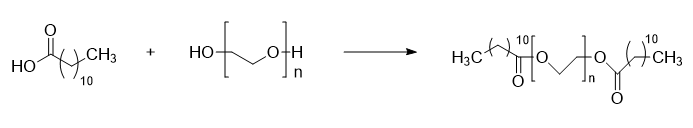 α-(1-十二酰基-ω-基十二烷基)-ω-[(1-羰十二酰氧基十二烷基)氧基]聚氧乙烯的制备