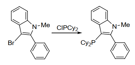 2-(2-二环己基磷杂NYL-苯基)-1-甲基-1H-吲哚的制备和应用