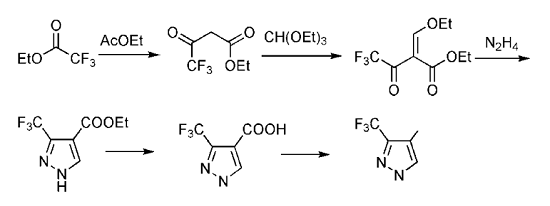 3-甲基-5-三氟甲基吡唑的制备
