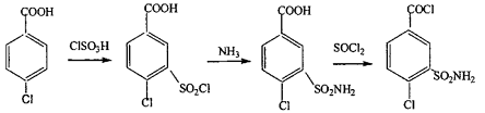 4-氯-3-磺酰胺基苯甲酰氯合成路线图