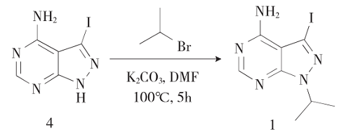 4-氨基-1-叔丁基-3-(1'-萘基)吡唑并[3,4-D]嘧啶的制备