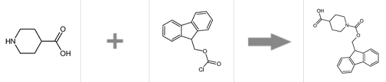 1-[(9-H-芴-9-甲氧基)羰基]哌啶-4-甲酸的制备