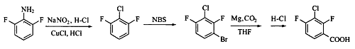 3-氯-2,6-二氟苯甲酸的制备