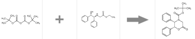 (2R,3S)- N-叔丁氧羰基-2,3-二苯基吗啉-6-酮的制备