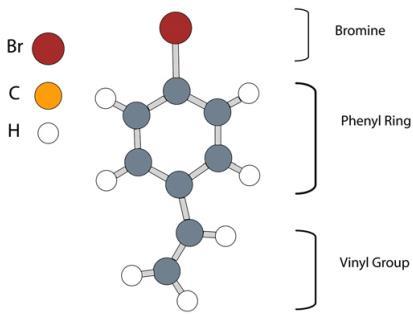 图3-1 对溴苯乙稀的3D结构图