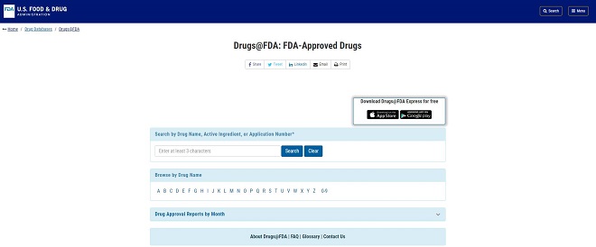 FDA 药品数据库