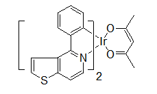 乙酰丙酮酸二(4-苯基-噻吩[3,2-c]吡啶-C2,N)合铱(III),PO-01