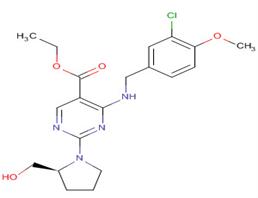 (S)-4-(3-chloro-4- MethoxybenzylaMino)-5- ethoxycarbonyl-2-(2-hydroxyMethyl -1-pyrrolidinyl)pyriMidine