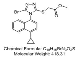 methyl2-(5-bromo-4-(4-cyclopropylnaphthalen-1-yl)-4H-1,2,4-triazol-3-ylthio)acetate