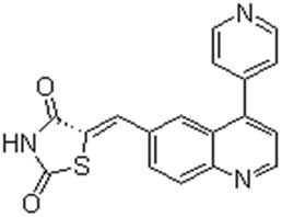 5-[[4-(4-Pyridinyl)-6-quinolinyl]methylene]-2,4-thiazolidenedione