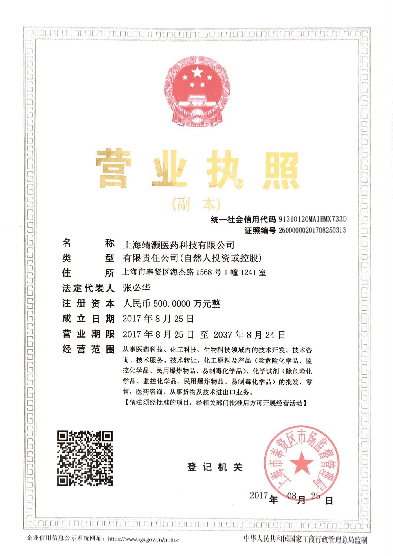 Certificate of accreditation