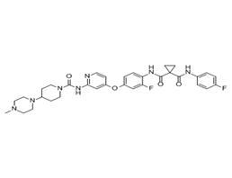 	1-N'-[2-fluoro-4-[2-[[4-(4-methylpiperazin-1-yl)piperidine-1-carbonyl]amino]pyridin-4-yl]oxyphenyl]-1-N-(4-fluorophenyl)cyclopropane-1,1-dicarboxamide 