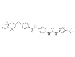 N-(4-(3-(5-tert-butylisoxazol-3-yl)ureido)phenyl)-5-(1-ethyl-2,2,6,6-tetramethylpiperidin-4-yloxy)picolinamide