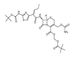 pivaloyloxymethyl 7β-[(Z)-2-(2-tert-butoxycarbonylaminothiazol-4-yl)-2-pentenoylamino]-3-carbamoyloxymethyl-3-cephem-4-carboxylate
