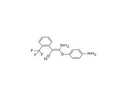 (Z)-3-amino-3-(4-aminophenyl)sulfanyl-2-[2-(trifluoromethyl)phenyl]prop-2-enenitrile