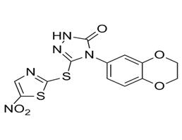 4-(2,3-dihydro-1,4-benzodioxin-6-yl)-3-[(5-nitro-1,3-thiazol-2-yl)sulfanyl]-1H-1,2,4-triazol-5-one
