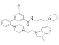 5-Cyano-2'-{4-[2-(3-methyl-1H-indol-1-yl)ethyl]-1-piperazinyl}-N-[3-(1-pyrrolidinyl)propyl]-3-biphenylcarboximidic acid